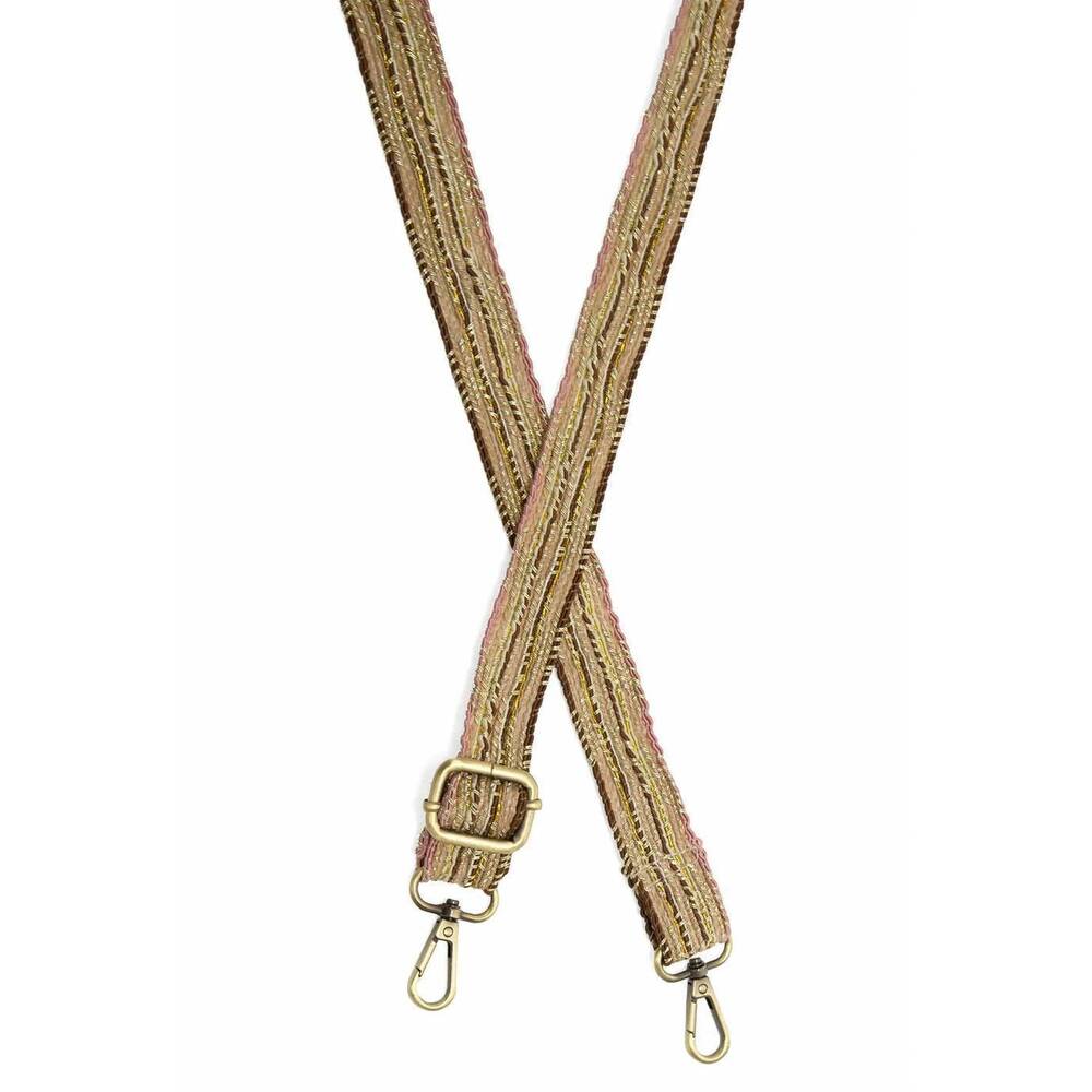 NEW JOY SUSAN women's wide guitar straps in metallic stitched multi row